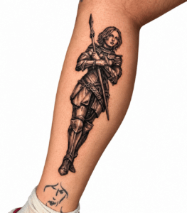 Black and grey classical realism knight tattoo by our guest artist, Perth