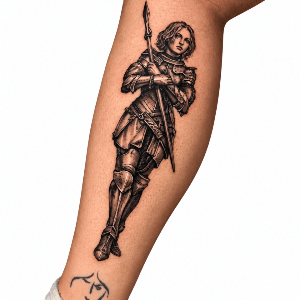 Black and grey classical realism knight tattoo – Best Tattoo Shop in Perth, Western Australia