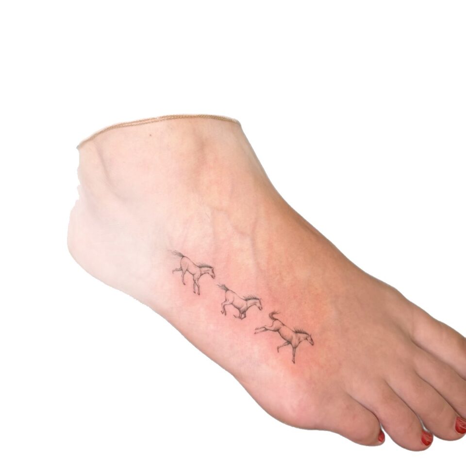 Fine line script foot tattoo Perth WA