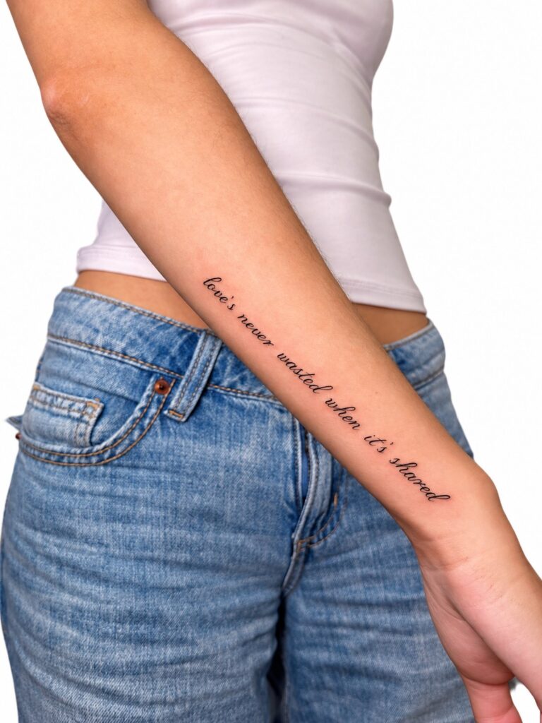Fine line script forearm tattoo – Best Tattoo Shop in Perth, Western Australia