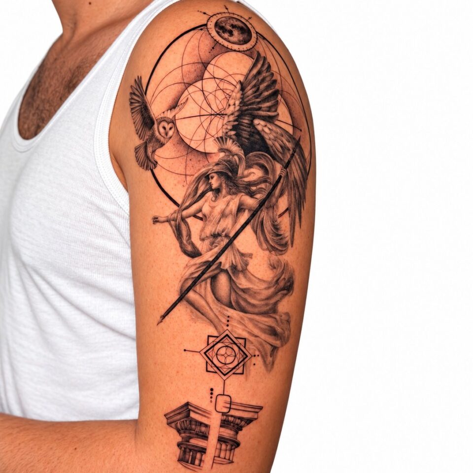 Micro realism shoulder half sleeve tattoo Perth WA